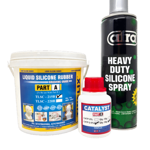 TLSC – 215B/220B 1kg – Tinflix Liquid Silicone Rubber & Afra Heavy Duty Silicone Spray 300 ml (Combo)